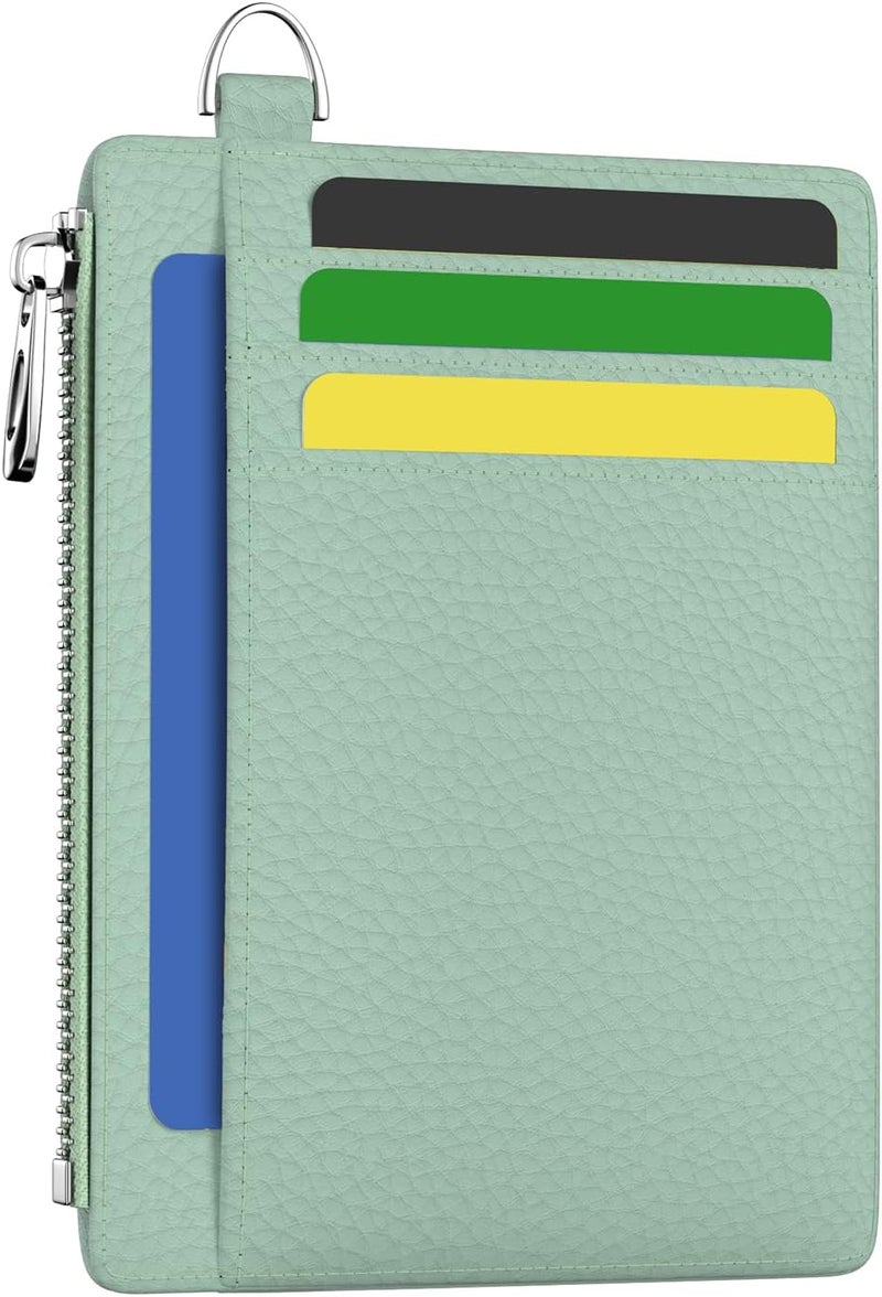Hancynir Minimalist Small Wallet Women Credit Card Holder, RFID Blocking Slim Mini Card Wallets Cute Front Pocket PU Leather Card Case Thin Travel Zipper Coin Cash Ladies Female Wallet Gifts - Image 1
